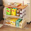 Estante de Almacenamiento para Cocina, Estante Móvil de Varias Capas para Snacks y Juguetes para Sala de Estar, Canasta para Encimera para Frutas, Verduras y Condimentos