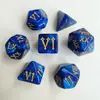 Conjunto de 7 Dados de Números Romanos com Padrões Personalizados, Conjunto Multilado para Jogos de Tabuleiro Dungeons and Dragons