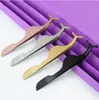 Pinzas Color Oro Rosa, Pinzas de Plástico Negro, Pinzas para Pestañas Postizas, Rizadores de Pestañas, Pinzas para Pestañas