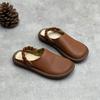 Novedad Verano 2026 Zapatillas Hechas a Mano de Cuero Genuino con Punta Cerrada para Mujer, Cuero Suave, Suela Suave, Suela Plana, Huecos, Zapatos Casuales de Doble Uso