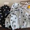 Chaqueta Infantil 2026 Otoño Nuevas Llegadas Niños Niñas Estrellas Estampado Completo Sudadera con Capucha Chaqueta Bebé Estilo Coreano Cremallera Superior