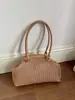 Bolsa Nuvem Plissada Transfronteiriça Feminina 2025 Nova Moda Versátil Bolsa de Ombro Bolsa Transversal Bolsa de Mão Pequena Quadrada