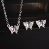 Rakol Set de Joyería Amazon Cobre Incrustado Circonio Conejo Collar de Dos Piezas Pendientes Joyería Clásica de Amazon para Mujer