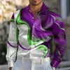 Camisa casual de manga larga estampada con cuello camisero transfronteriza, nueva moda trendy para hombre