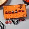 6 pares de brincos de Halloween de fantasma europeus e americanos transfronteiriços novos, brincos combination, brincos de Halloween engraçados de desenho animado