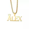 [Personalización Privada] Collar con Nombre en Inglés Personalizado de Acero Inoxidable Collar con Nombre Personalizado Cadena de Perlas Cuadrada de 3 mm