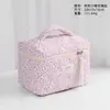 Bolsa de Cosméticos Pequeña Acolchada Floral Transfronteriza de Gran Capacidad Bolsa de Almacenamiento de Gama Alta Bolso de Mano Portátil