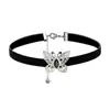 Moda Nicho Luxo Leve Doce Cool Sexy Estilo Recorte Borboleta Feminino Gargantilha Preta Colar Colar Atacado