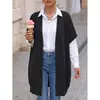 Cardigã de Tricô Roupa Feminina Europeia Americana Transfronteiriça Moda Simples Jaqueta Tricotada à Máquina Colete Solto Outono Inverno Novo Estilo de Inverno