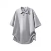 Camisa Polo de Verano de Manga Corta con Cuello, Doble Capa, Estilo Americano, Holgada y Casual para Hombres y Mujeres, Diseño de Alta Gama, Camisa de Manga Corta de Hombro Caído de Moda