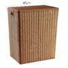 Cesta de Almacenamiento, Cesta para Ropa Sucia, Cesta de Mimbre Tejido para Ropa Sucia con Tapa, Caja Grande de Almacenamiento para Artículos Varios, Cesta Tejida de Plástico