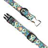 Procesamiento de tela de poliéster floral pequeña nueva personalizada de Amazon, cincha negra fuerte resistente al desgaste, collar universal para gato y perro