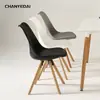 Silla Tulipan Industrial Imus Silla de Oficina Creativa Silla de Computadora Simple Tapizada Puleather Silla de Café Nórdica