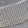 Borla Xiabei Collar de Perlas Hanfu Qipao Cinta Tejida con Cuentas DIY Encaje Bordado Pesado Accesorios Cortina de Cuentas Puños con Cuentas