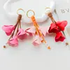 Llavero de Tulipán Estilo Europeo y Americano Accesorio de Moda Encanto para Bolsa Ins Estilo Simple Colgante Colgante de Flor Artificial de PU