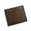 Cartera de hombre europea y americana corta de cuero mate con monedero de monedas plateado cartera horizontal plegable de tres pliegues multi-tarjeta comercio electrónico transfronterizo