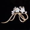 Broche de flor de concha de circonita elegante de estilo coreano, temperamento creativo, flor, ropa, abrigo, alfiler, accesorios, ramillete femenino
