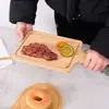 Bandeja de Madeira para Pizza com Alça de Restaurante Ocidental Tábua de Cortar Pizza de Madeira Maciça Bandeja Redonda de Madeira para Pizza Doméstica Pendurável