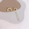 Clip de Oreja Asimétrico sin Agujeros en las Orejas Clip de Oreja para Mujer Colgante de Oreja Borla Pequeña Pendientes Largos Elegantes Pendientes Vintage de Perlas