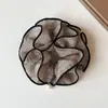 Flor de cabeça plissada de poá em malha dupla, elástico de cabelo, anel de cabelo de intestino grosso, corda de cabelo para coque versátil de alta classe, acessório de cabelo feminino