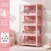 Vitrina de Cristal Rosa para Guardar y Exhibir Artículos, Vitrina a Prueba de Polvo, Armario de Almacenamiento, Vitrina para Figuras