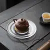 Moji Glass Panela de Grãos Frios Suporte Conjunto de Chá Kung Fu Acessórios para Cerimônia do Chá Martelo de Vidro Japonês Prato de Bolhas Secas Onda