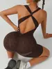 Mono sexy con estampado de leopardo para mujer, ajustado, sin espalda, ropa de fitness y yoga, ropa deportiva de estilo europeo y americano