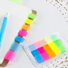 Conjunto de adesivos de índice PET na cor Morandi, notas adesivas transparentes para estudantes, marcadores coloridos, à prova d'água e rasgáveis