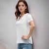 Amazon Verano Nuevo Europeo y Americano Casual Sencillo Top Transfronterizo Jersey Moda Encaje Costuras Camisa Blanca para Mujer