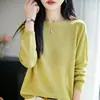 Suéter de punto sin costuras para mujer con cuello redondo, diseño de malla, transpirable, fino, de manga larga, estilo casual, corte holgado, jersey versátil