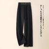 Pantalones de Lana Acetato de Pierna Ancha para Mujer, Cintura Alta, Caída Suelta, Gruesos para Otoño e Invierno, Nuevo Estilo 2026, Corte Holgado, Pantalones Casuales de Pierna Recta para Personas Altas