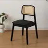 Silla de comedor nórdica de madera maciza para restaurante y casa de huéspedes, silla sencilla de ocio para sala de estar con respaldo, silla moderna tejida de ratán