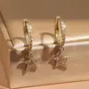 Lote mixto de varios estilos aretes de oro para mujer con colgante geométrico de circón microincrustado joyería de oreja de nicho de alta gama