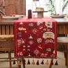 Ambiente Navideño Transfronterizo de Nuevo Estilo Banderín de Mesa Navideño de Alto Nivel Jacquard Banderín de Té Decoración Festiva para Mueble de TV Mesa de Comedor