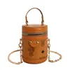 Nova bolsa de balde mini fofa criativa, bolsa de acessórios infantil moderna e versátil, bolsa de mão de princesa da moda, bolsa transversal