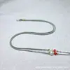 Cordón para Collar de Cuentas Dzi Trenzado Cruzado Semi-Terminado, Cordón de Cadena para Clavícula con Colgante de Paz de Ágata de Jade, Colgante de Jade de Doble Agujero