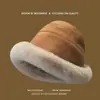 Bonito Sombrero de Pescador de Peluche con Estrella para Mujer, Nuevo Estilo Otoño e Invierno, Felpa Gruesa, Lindo y Versátil, Protección para los Oídos, Cálido, Hace que la Cara Parezca Más Pequeña