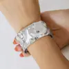 Joyería Transfronteriza Europea y Americana de Gran Venta Geométrico Simple Superficie Rugosa Pulsera Exagerada Estilo Punk Metálico Pulsera Irregular Personalizada