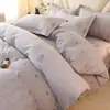 Conjunto de Cuatro Piezas de Algodón Puro Cepillado Espeso Nuevo para Otoño e Invierno Algodón Puro Hilado a Chorro Cálido Empaque Duro Conjunto de Cuatro Piezas de Algodón Puro para una o Dos Personas