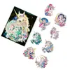 30 Adesivos de Pet Unicórnio Mágico Transfronteiriços com Folha Dourada, Laser, Adesivos Decorativos Transparentes de Desenho Animado para Copos de Vidro