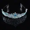 Coroa de liga de cristal moda transfronteiriça europeia e americana para noiva, acessórios de cabelo, aniversário, despedida de solteira, tiara de cabelo, atacado