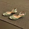 Sandalias elegantes de tacón de gato para mujer, estilo verano 2026, versión coreana, retro suave, casual, simples, a la moda, cómodas, para ir al trabajo
