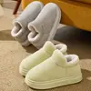 Pantufos de Inverno Femininos de Algodão para Interior com Forro de Pelúcia, Espessos e Quentes, Pantufos de Algodão Antiderrapantes de Calcanhar Fechado para Homens Atacado
