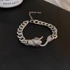 Pulsera europea y americana de nicho con sentido del diseño, geométrica de diamantes, de cadena gruesa de serpiente, temperamento de moda, personalidad, pulsera hip hop