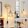 Luminária de parede vintage concha estilo francês, luminária de cabeceira de quarto, luminária decorativa criativa de luxo com mosaico de cobre para sala de estar