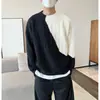 Suéter vintage de punto de contraste de color otoño e invierno estilo perezoso para hombre ins de alta calidad casual moda popular para hombre