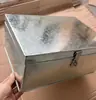 Caixa de Ferro Galvanizado Caixa de Dinheiro com Fechadura Caixa de Armazenamento Caixa de Ferro Portátil Caixa de Armazenamento Retangular Caixa Grande para Ferramentas de Ferragens