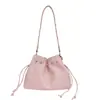 Nova bolsa de ombro de grande capacidade estilo coreano para mulheres, bolsa transversal moderna, bolsa tipo balde de cor sólida, bolsa feminina para senhoras