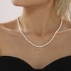 Colar com pingente geométrico de zircônia e contas de luxo Oumika Light, colar elegante e elegante para presente de namorada, acessórios para mulheres