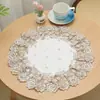 Mantel individual redondo tejido a mano estilo pastoral con borlas para mesa de comedor, Salvamanteles redondos para decoración del hogar, Cubierta para bandeja de té, Envío directo de una pieza